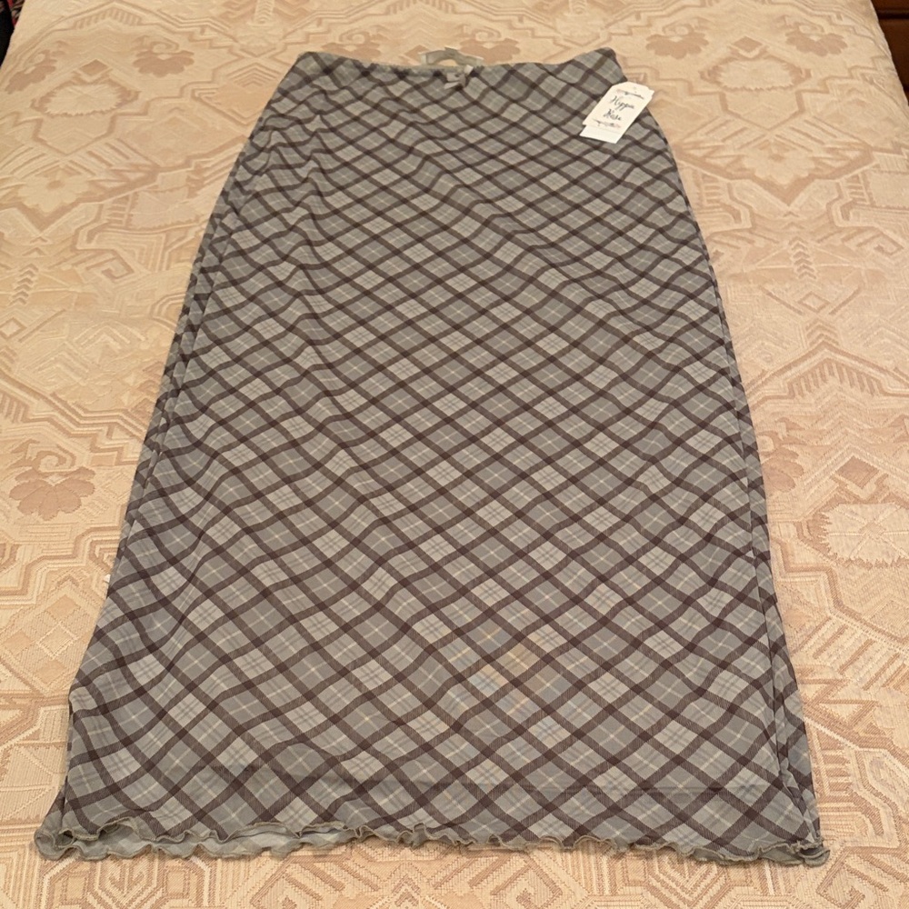 Hippie Rose Juniors' Sage Plaid Maxi Skirt/NWT/L - Picture 4 of 14